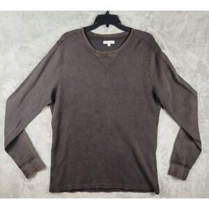 Wallace & Barnes Thermal Shirt Mens Large Olive Waffle Knit Long Sleeve Crew